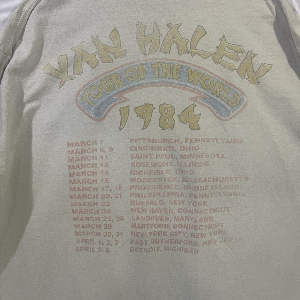 VTG VAN HALEN 1984 "TOUR OF THE WORLD" CONCERT TEE Size L/XL - Picture 3 of 9